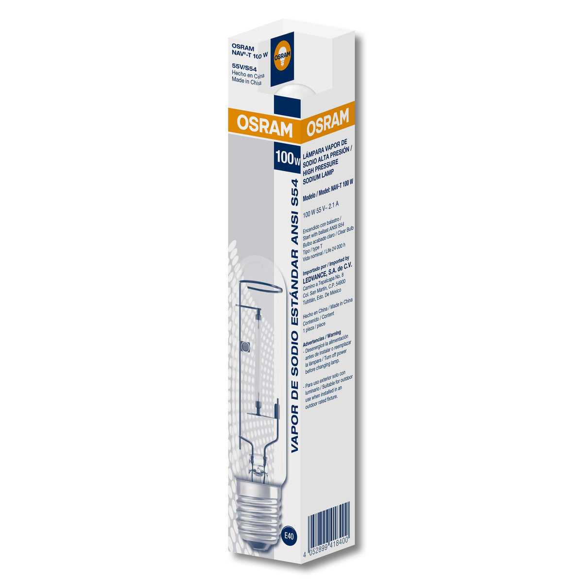 VAPOR DE SODIO AP ESTANDAR NAV E/TR BASE E39 - E40