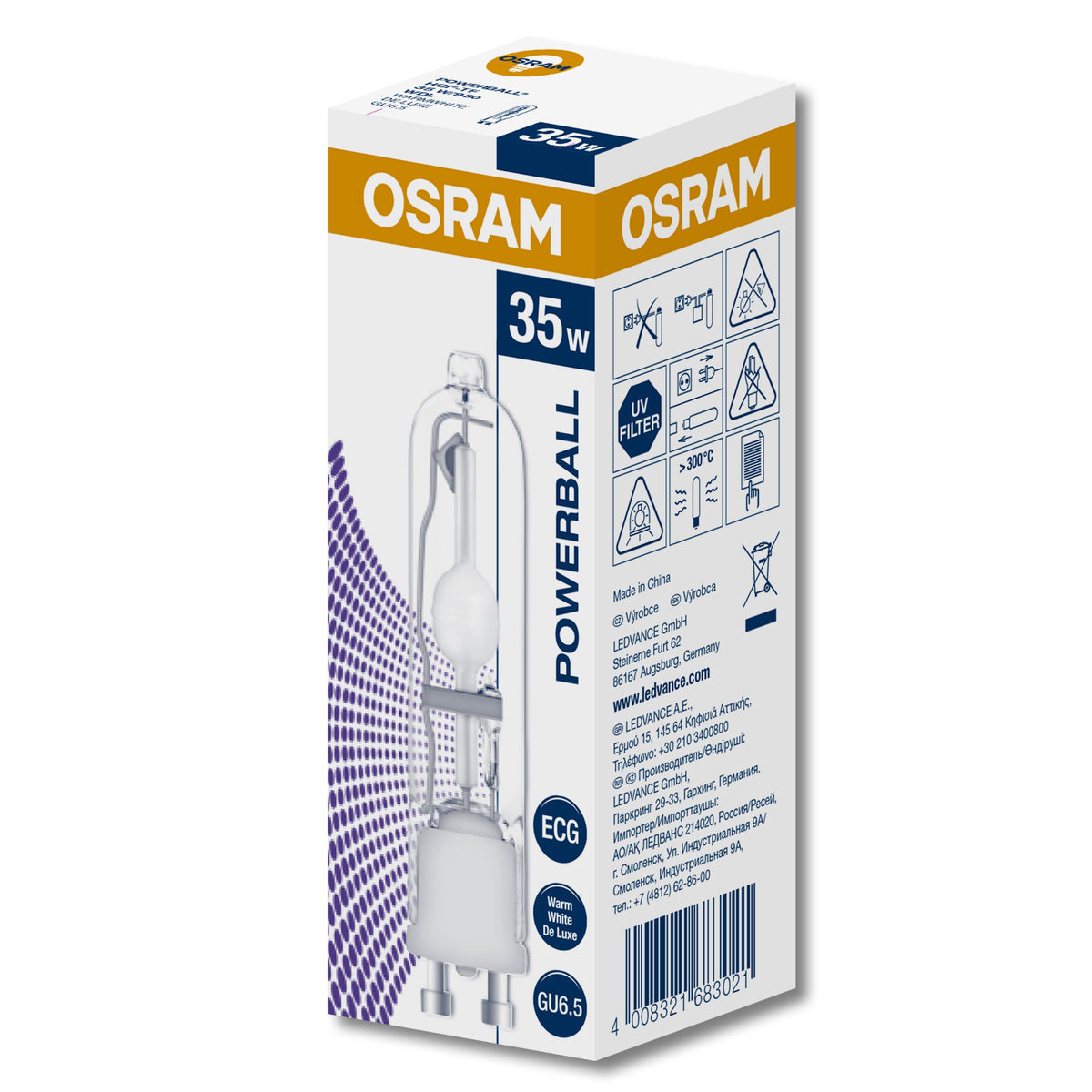 POWERBALL  HCI - PAR20, PAR30 BASE E27 MEDIA UV FILTER